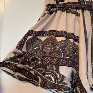 Reverse Cream and Brown Patterned Skirt